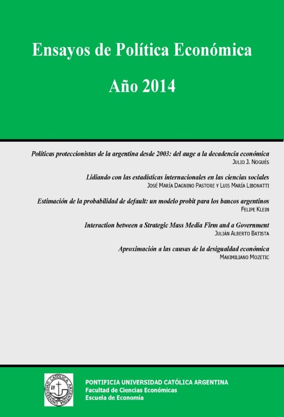 					Ver Vol. 2 Núm. 2 (8): Ensayos de Política Económica 2014
				