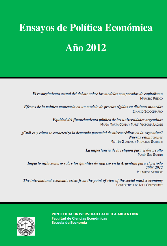 					View Vol. 1 No. 6 (6): Ensayos de Política Económica 2012
				