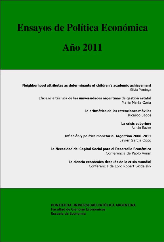 					Ver Vol. 1 Núm. 5 (5): Ensayos de Política Económica 2011
				