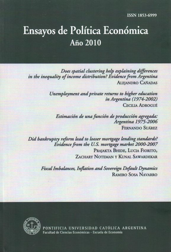 					View Vol. 1 No. 4 (4): Ensayos de Política Económica 2010
				